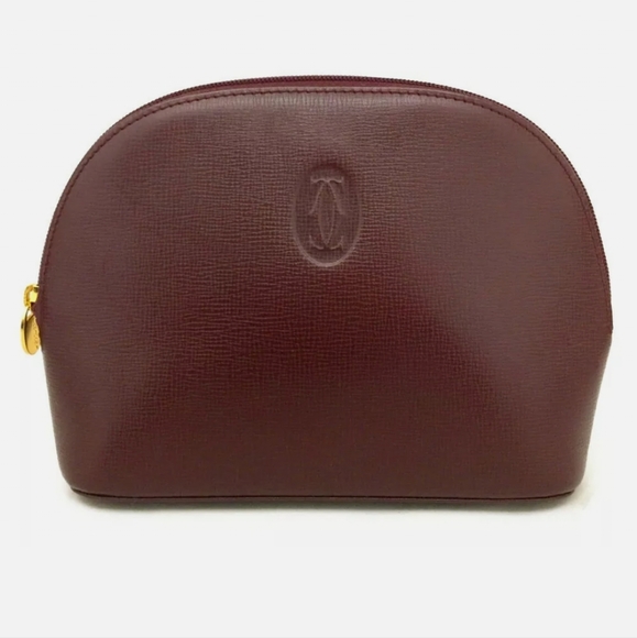 CARTIER LEATHER COSMETIC POUCH BAG /G3573 - Picture 3 of 10